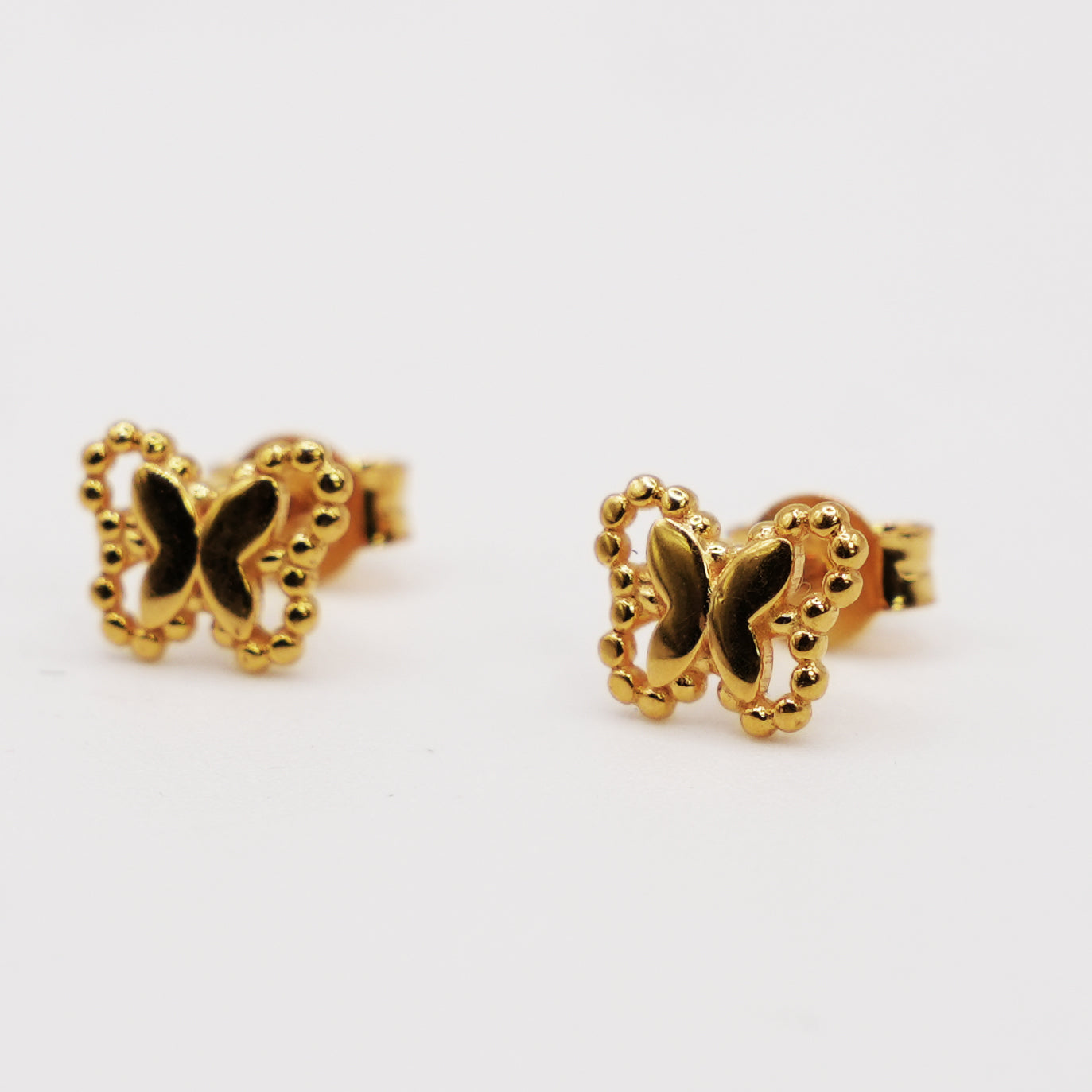 21K Gold Butterfly Studs