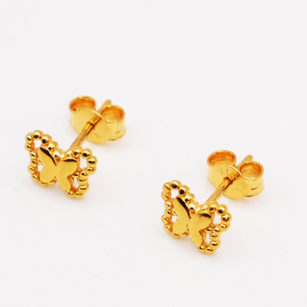 21K Gold Butterfly Studs
