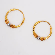 22K Gold Hoop Two-Tone Ball Earrings