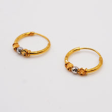 22K Gold Hoop Two-Tone Ball Earrings