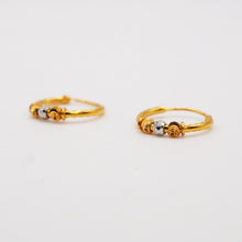 22K Gold Hoop Two-Tone Ball Earrings
