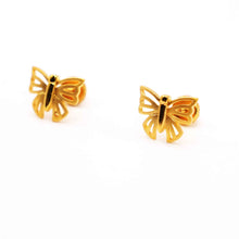 22K Gold Butterfly Studs