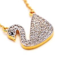 22k Gold Swan Style Two-Tone Necklace