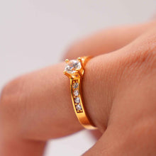 22K Gold Ring with Zircon