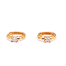 Gold Hoop Earrings with Zircon