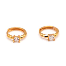 Gold Hoop Earrings with Zircon