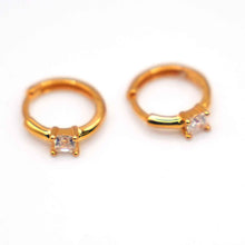 Gold Hoop Earrings with Zircon