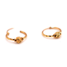 22K Gold Ball Hoop Earrings