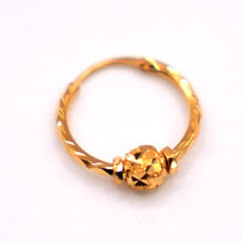 22K Gold Ball Hoop Earrings