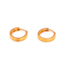18K Huggie Style Plain Gold Hoops