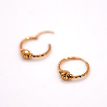 22K Gold Ball Hoop Earrings