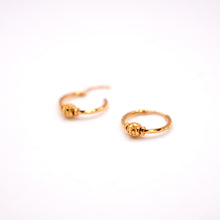 22K Gold Ball Hoop Earrings