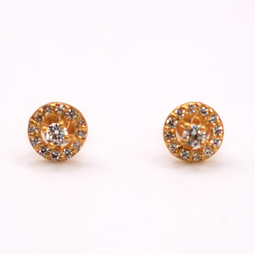 22K Gold Studs with CZ