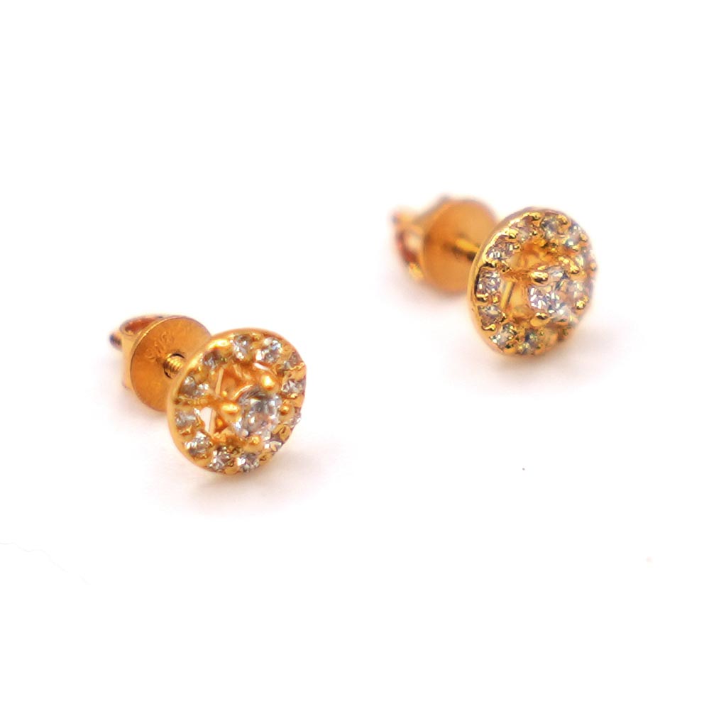 22K Gold Studs with CZ