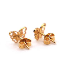 22K Gold Butterfly Studs