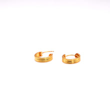 22K Gold Triple-Row Hoop Matte Finish Earrings