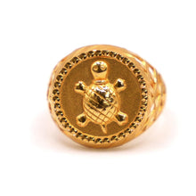 22K Gold Turtle Design Men's Ring