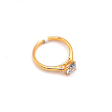 Gold Plated Silver Solitaire Ring with Lab Diamond