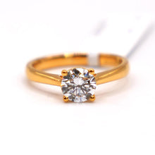 Gold Plated Silver Solitaire Ring with Lab Diamond