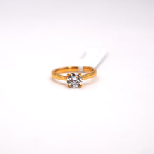 Gold Plated Silver Solitaire Ring with Lab Diamond