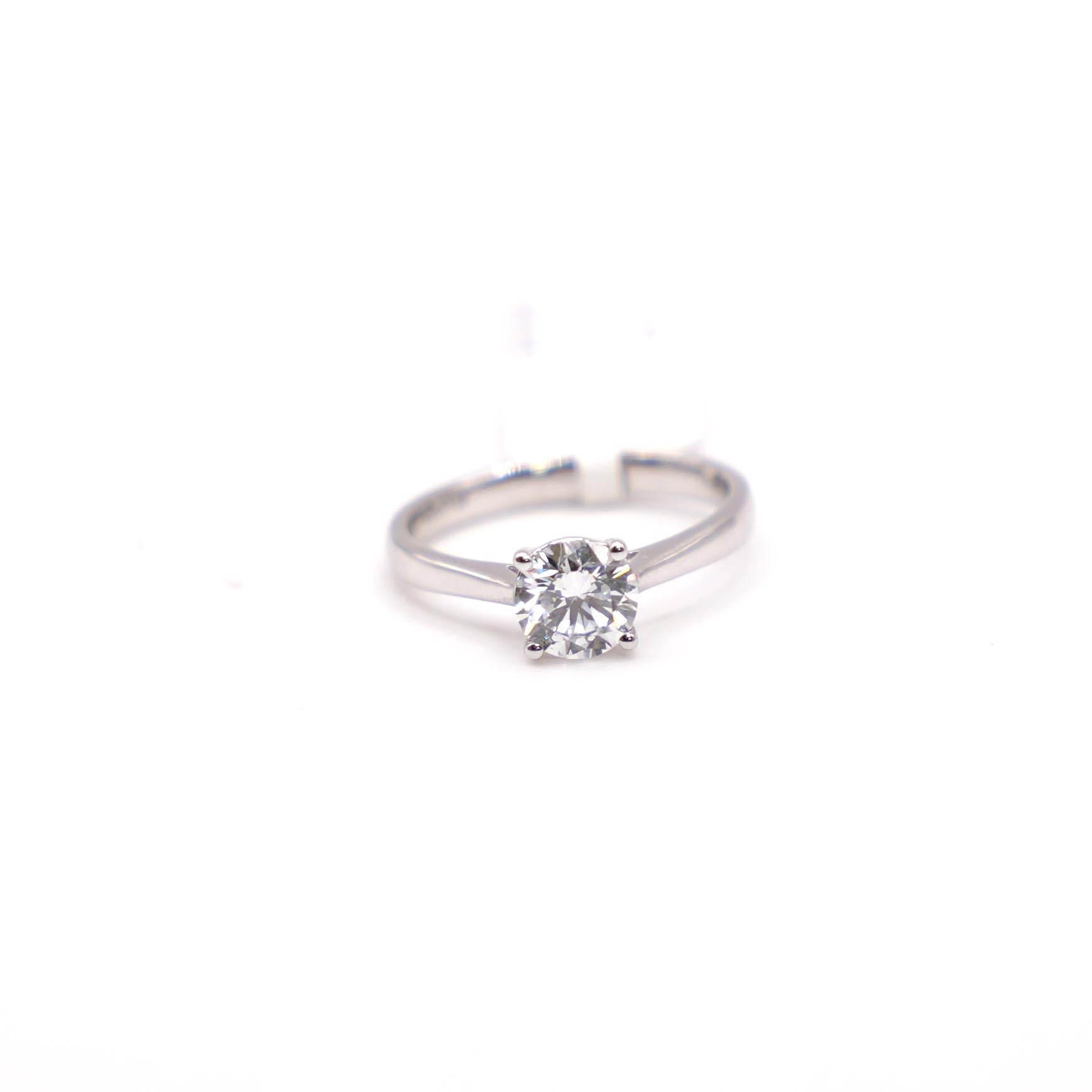 Silver Solitaire Ring with Lab Diamond