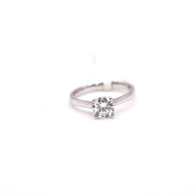 Silver Solitaire Ring with Lab Diamond