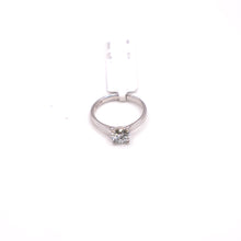 Silver Solitaire Ring with Lab Diamond