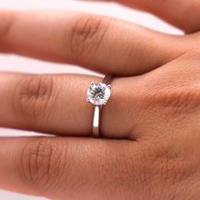 Silver Solitaire Ring with Lab Diamond