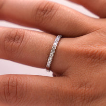 Silver Band with Lab Diamonds