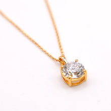 Gold Plated Silver Necklace with Lab Diamond