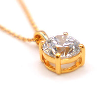 Gold Plated Silver Necklace with Lab Diamond