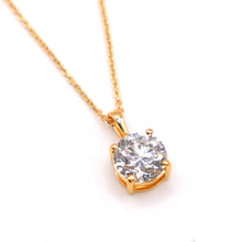 Gold Plated Silver Necklace with Lab Diamond