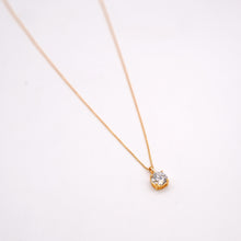 Gold Plated Silver Necklace with Lab Diamond