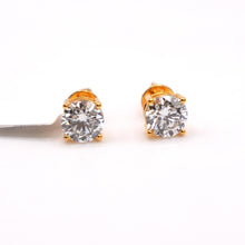 Gold Plated Silver Studs with Diamonds