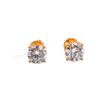 Gold Plated Silver Studs with Diamonds