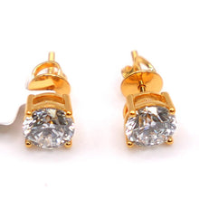 Gold Plated Silver Studs with Diamonds