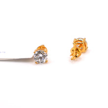 Gold Plated Silver Studs with Diamonds