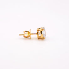 Gold Plated Silver Studs with Diamonds