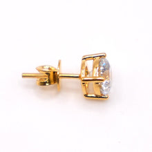 Gold Plated Silver Studs with Diamonds