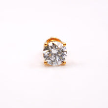 Gold Plated Silver Studs with Diamonds