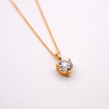 Gold Plated Silver Necklace with Lab Diamond
