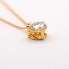 Gold Plated Silver Necklace with Lab Diamond