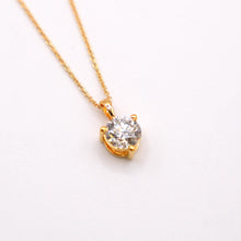 Gold Plated Silver Necklace with Lab Diamond