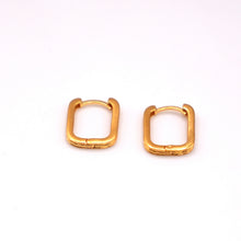 22K Gold Designer Square Shaped Hoops