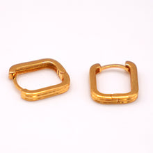 22K Gold Designer Square Shaped Hoops