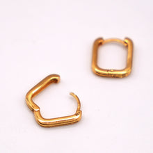 22K Gold Designer Square Shaped Hoops