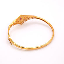 22K Gold Open Lock Studded Single Bangle