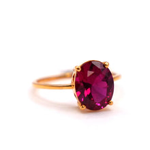 22K Gold Solitare Style Ruby Ring