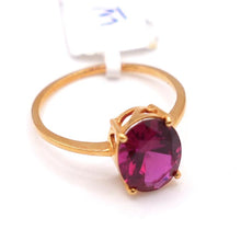 22K Gold Solitare Style Ruby Ring
