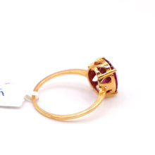 22K Gold Solitare Style Ruby Ring